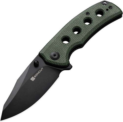 SENCUT Excalis Linerlock Pocket Knife Green Micarta - S230683 