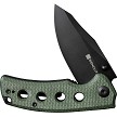 S230683 SENCUT Excalis Linerlock Pocket Knife Green Micarta 