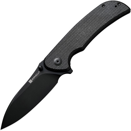 SENCUT Borzam Linerlock Pocket Knife Black Micarta - S230773 