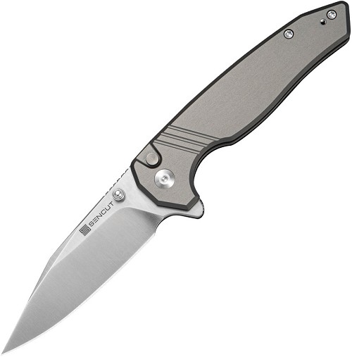 SENCUT Selkyris Button Lock Pocket Knife Gray - S250682 