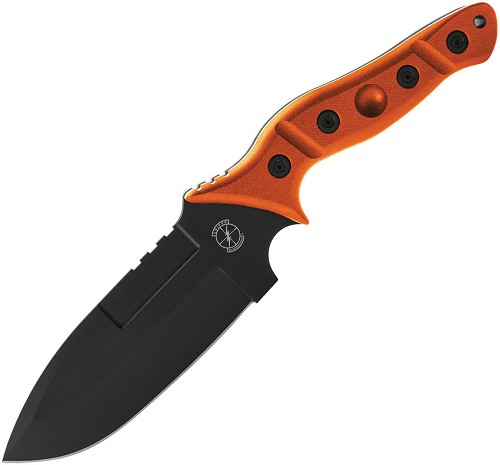 Sniper Bladeworks Mamu Fixed Blade Knife Orange Black Blade - SBMAMUORGBLK 