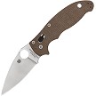 Spyderco Manix 2 Lockblade Pocket Knife Brown Canvas Micarta - SC101MPCW2 