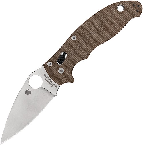 Spyderco Manix 2 Lockblade Pocket Knife Brown Canvas Micarta - SC101MPCW2 