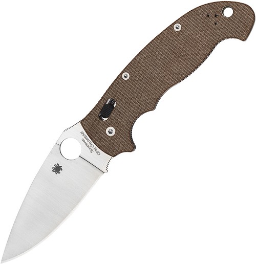 Spyderco Manix 2 Lockblade Pocket Knife XL Brown Canvas Micarta - SC95MPCW2 