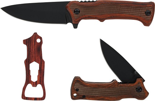 Schrade Uncle Henry Knife Set Fixed Blade Linerlock Bottle Opener - SCHP1183280 