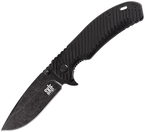 SKIF Knives Sturdy Framelock Pocket Knife Black Stonewash Black - SKF420SEB 
