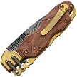 STT203163 S-TEC Steampunk Spine Lock Pocket Knife Spring Assisted 