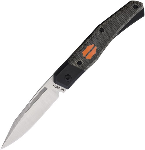 Suprlativ Infidel Slip Joint Pocket Knife Black Micarta - SUP016 
