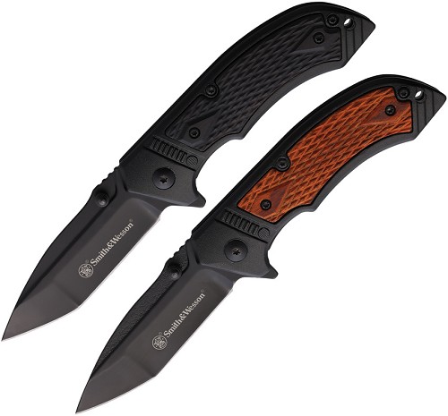 Smith & Wesson Pistol Grip Linerlock Pocket Knife Combo - SWP1105618 