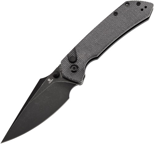 Tenable Fenrir Button Lock Pocket Knife Black Micarta - T1034F6 