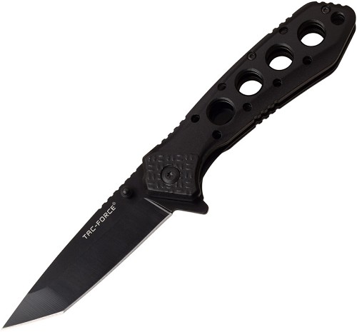Tac Force Linerlock Pocket Knife Spring Assisted Black - TF1010BK 