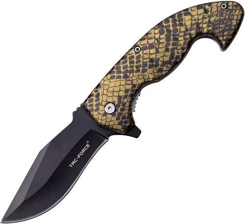 Tac Force Linerlock Pocket Knife Spring Assisted Snakeskin - TF1043CA 