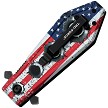 TF1048F Tac Force Linerlock Pocket Knife Spring Assisted US Flag 