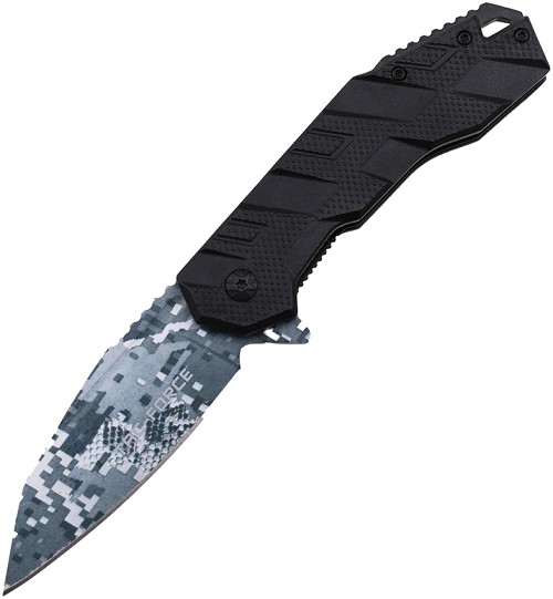 Tac Force Linerlock Pocket Knife Digital Camo Spring Assisted Black - TF1049BK 