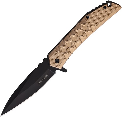 Tac Force Linerlock Pocket Knife Spring Assisted Tan - TF1050TN 