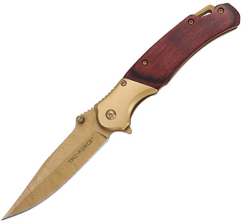Tac Force Linerlock Pocket Knife Spring Assisted Opening Gold - TF2009GD 