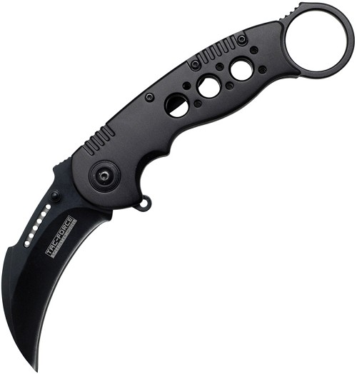 Tac Force Linerlock Pocket Knife Spring Assisted Black - TF534BK 