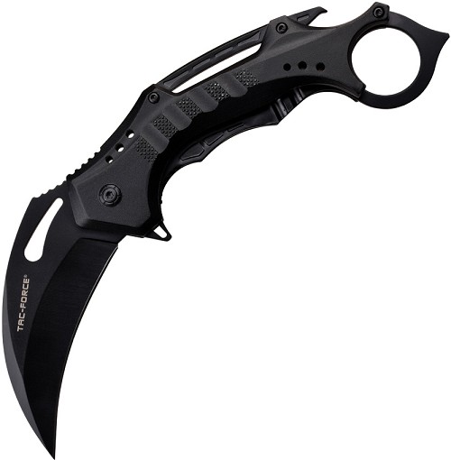 Tac Force Linerlock Pocket Knife Spring Assisted Black - TF705KBK 