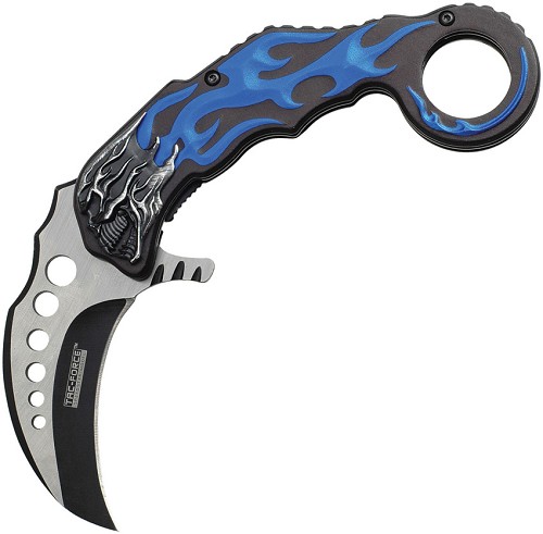 Tac Force Karambit Linerlock Pocket Knife A/O Blue - TF747BL 