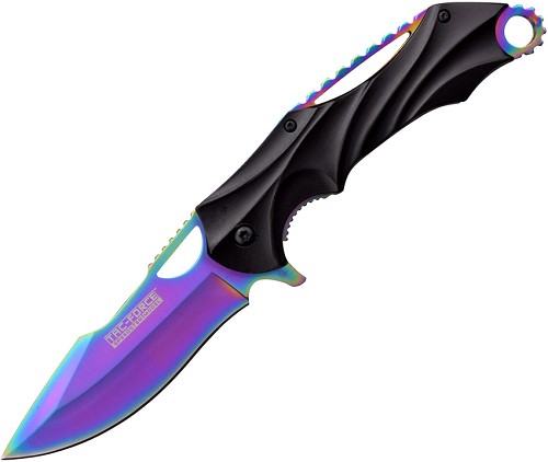 Tac Force Linerlock Pocket Knife A/O Rainbow - TF858RB 