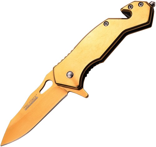 Tac Force Linerlock Pocket Knife A/O Gold - TF903GD 