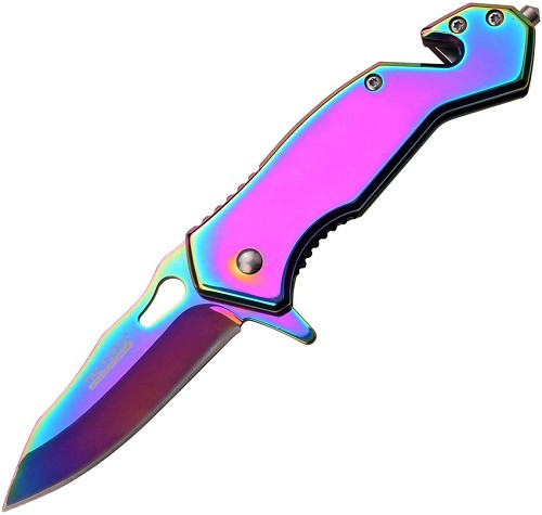 Tac Force Linerlock Pocket Knife A/O Rainbow - TF903RB 