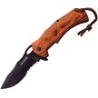 Tac Force Linerlock Pocket Knife Spring Assisted Brown Pakkawood - TF936BW 