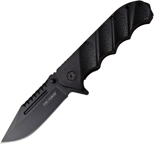 Tac Force Linerlock Pocket Knife Spring Assisted Black - TF956BK 