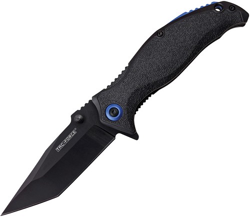 Tac Force Knives Linerlock Pocket Knife A/O Black/Blue - TF964TBK 