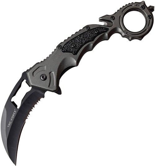Tac Force Knives Karambit Linerlock Pocket Knife A/O Gray - TF972GY 