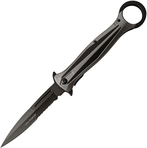 Tac Force Linerlock Pocket Knife Spring Assisted Gray - TF986GY 