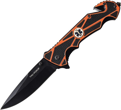 Tac Force Knives EMT Linerlock Pocket Knife A/O - TF987OR 