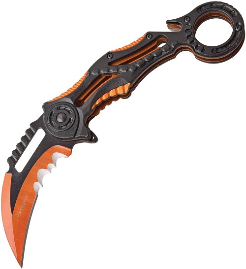 Tac Force Knives Linerlock Pocket Knife Spring Assisted Orange - TF990OR 
