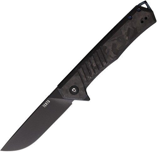 Tekto Knives F1 Alpha Linerlock Pocket Knife Carbon/Blue - TKTF1CBKBK1 
