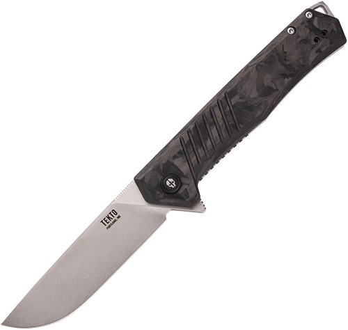 Tekto F1 Alpha Linerlock Pocket Knife Carbon Fiber/Silver - TKTF1CBKSL1 