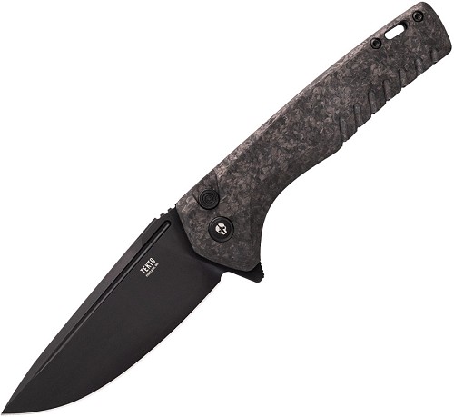 Tekto F3 Charlie Button Lock Pocket Knife Carbon Fiber - TKTF3CBKBK1 