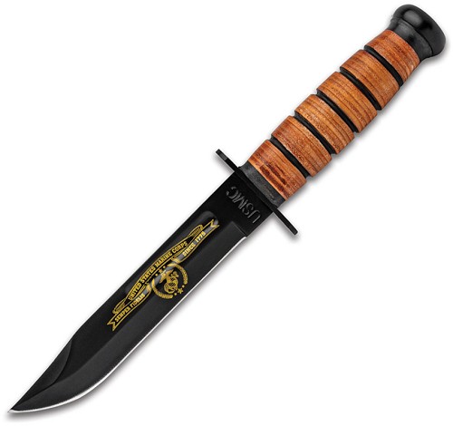 United Cutlery USMC Tribute Fixed Blade Combat Knife Black - UC3369B 
