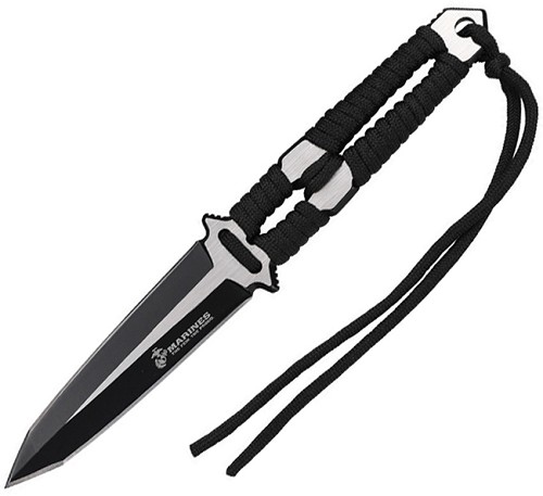 USMC Fixed Blade Knife Black - USMFIX3012BK 