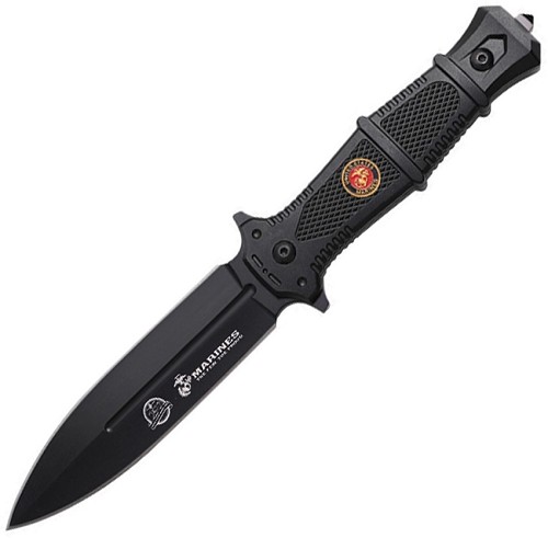 USMC Fixed Blade Knife Black - USMFIX3014BK 