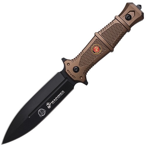 USMC Fixed Blade Knife Tan - USMFIX3014TN 