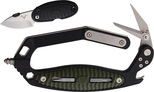 V NIVES C.R.A.B. Black Green Handle Multi Tool - VNI03060 