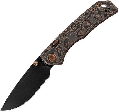 Vosteed Marten 330 Top Linerlock Pocket Knife Carbon Fiber Copper - VOSA1619 