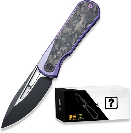 We Knife Co Ltd Baloo Framelock Pocket Knife Mystery Box Purple - WE210333MB 