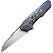 We Knife Co Ltd Falcaria Framelock Pocket Knife Blue Aluminum Foil - WE23012B3 