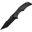 We Knife Co Ltd Tighe Down Button Lock Pocket Knife Yellow Carbon Fiber - WE24054B1 