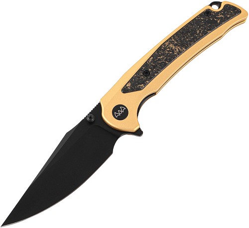 WIXCO Scort Linerlock Pocket Knife Gold Carbon Fiber - WXC14BNV 
