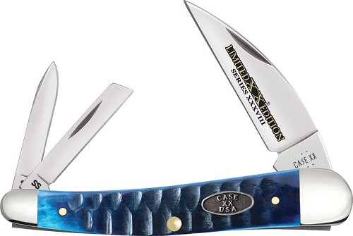 Case Cutlery Ocean Blue Bone Gator Jig Whittler Pocket Knife - CA53983 