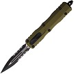 Microtech Automatic Pocket Knife Dirac D/E OTF Fully Serrated OD Green - MCT2252OD 