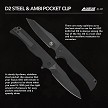 STAT117BLK StatGear Knives Ausus-Slim Linerlock Pocket Knife Black 