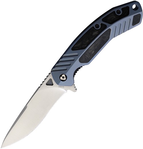 V NIVES Tectonic Linerlock Pocket Knife CF Blue - VNI16TICFPBL 